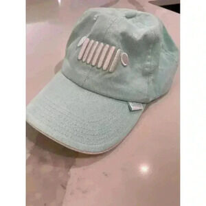 Jeep Logo Headlight Off Road Women’s Hat Mint Green Adjustable Strap